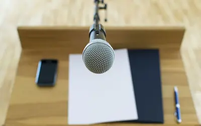 Microphone at podium